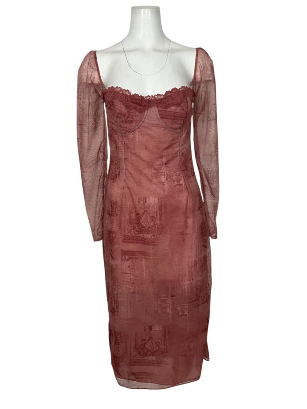 House OF CB Seraphina Corset Dress L Pink Print Bodycon - Picture 7 of 16